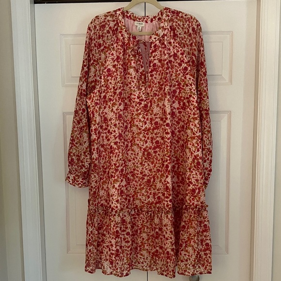 J. Crew Pink and Red Floral Chiffon Dress - Picture 11 of 11